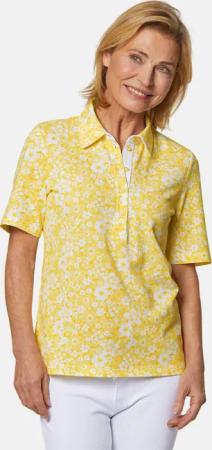 Pikee-Druckpoloshirt - gelb / weiß - Gr. 21 von Goldner Fashion