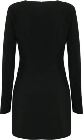 Pinko - Zipped Crepe V-Neck Minidress - Größe 42 - schwarz