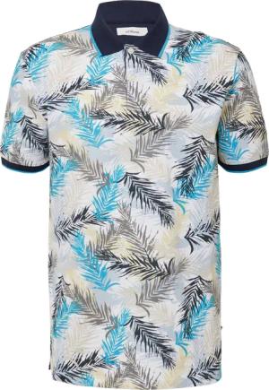 Piqué-Poloshirt mit Print und Kontrast-Details