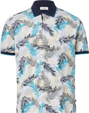 Piqué-Poloshirt mit Print und Kontrast-Details