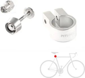 Pitlock Set 14, Sattelstütze/Sattelstützklemme 28,6mm, PITLOCK, silber