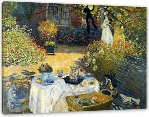 Pixxprint Leinwandbild Claude Monet - Die Mittagsmahlzeit, Claude Monet - Die Mittagsmahlzeit (1 St), Leinwandbild fertig bespannt, inkl. Zackenaufhänger