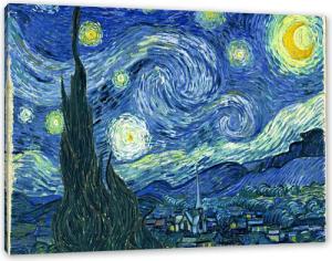 Pixxprint Leinwandbild Vincent Van Gogh - Die Sternennacht, Vincent Van Gogh - Die Sternennacht (1 St), Leinwandbild fertig bespannt, inkl. Zackenaufhänger