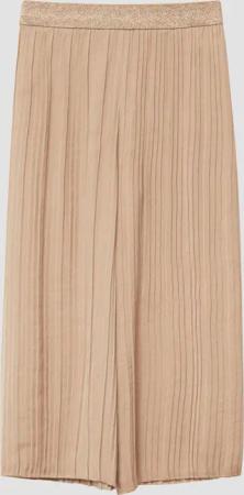 Plisseehose mit Wide Leg und Glitzerbund