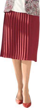 Plisseerock mit trageangenehmen Schlupfbund - dunkelrot - Gr. 44 von Goldner Fashion