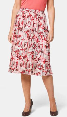 Plisseerock mit trageangenehmen Schlupfbund - koralle / weiß / gemustert - Gr. 24 von Goldner Fashion