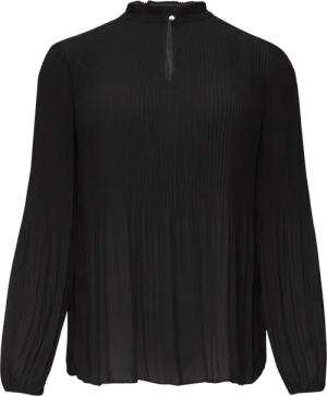 Plissierte Bluse aus Crêpe mit Stehkragen