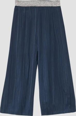 Plissierte Wide-Leg-Hose mit Glitzerbund