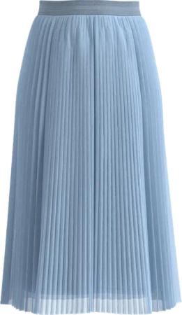 Plissierter Midi-Meshrock mit Jerseyfutter