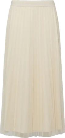 Plissierter Midi-Meshrock mit Jerseyfutter