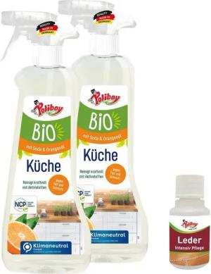 poliboy 99A1301, 2er Bioreiniger mit Leder Probe Küchenreiniger (Aktive und kraftvolle Reinigung für die ganze Küche - Made in Germany)