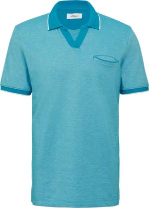 Poloshirt aus zweifarbigem Piqué mit Brusttasche