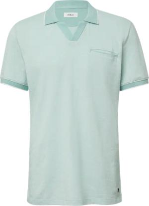 Poloshirt aus zweifarbigem Piqué mit Brusttasche