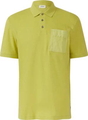 Poloshirt mit Flammgarnstruktur und Brusttasche