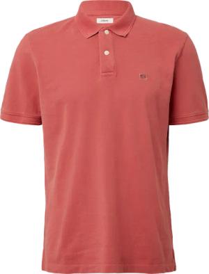 Poloshirt mit kleinem Labelpatch und Flammgarnstruktur