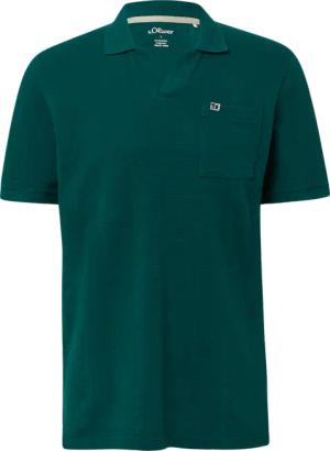 Poloshirt mit Struktur-Streifen und offenem Kragen