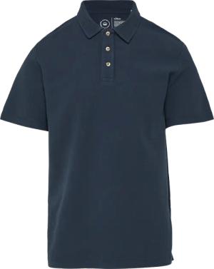 Poloshirt mit Waffelstruktur und Logo-Patch