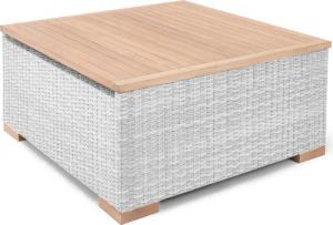 Polyrattan Tisch Havanna Weiß/Grau
