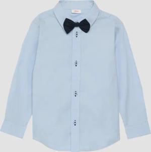 Popeline-Hemd aus Baumwollstretch mit abnehmbarer Fliege