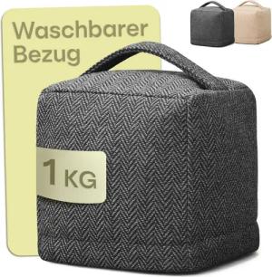 Praknu Bodentürstopper Türstopper Sack für Den Boden - Extra schwer 1Kg - mit Waschbarem (1 St), mit Tragegriff - Für Haus & Büro - mit rutschfesten Pads
