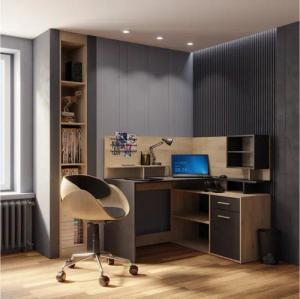 PREISBRECHER Eckschreibtisch MALICIA, in Kronberg Eiche - 121,5x119,6x116,2cm (BxHxT)