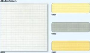 PREISER 19602 H0 Bodenfliesen quadratisch grau, 3 Platten, 95 x 95 mm