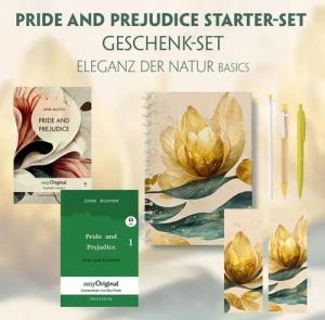 Pride and Prejudice Starter-Paket Geschenkset 2 Bücher (mit Audio-Online) + Eleganz der Natur Schreibset Basics