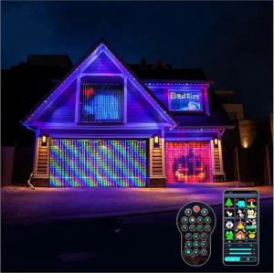 PRIISF LED-Lichtervorhang LED-Lichterkette RGBIC Smart Lichternetz Weihnachten Innen Dekoration, Programmierbar Smart Vorhangschnur Lichterkette App hängende Fee Licht