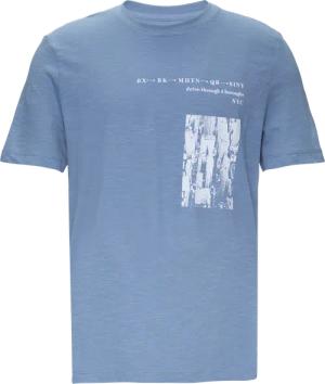 Printshirt aus Baumwolle mit Flammgarnstruktur