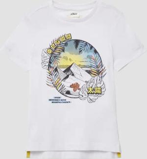 Printshirt mit seitlichen Schlitzen am Saum