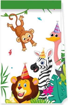 Procos Hängedekoration Geschenktüten Dschungeltiere, 4 Stück FSC