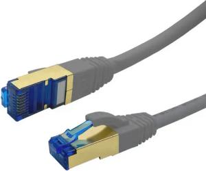 ProfiPatch CAT 7 Patchkabel Ethernet RJ45 Netzwerkkabel Rohkabel LAN-Kabel, RJ45, (200 cm), vergoldet, halogenfrei, grau