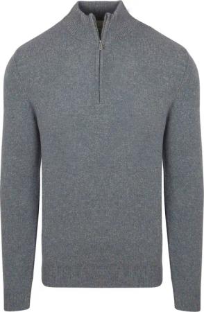 Profuomo Half Zip Pullover Wolle Blend Blau - Größe XXL