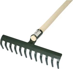 PROREGAL® Gartenrechen Gartenharke R107SK 16 Zinken Holzgriff 1600mm