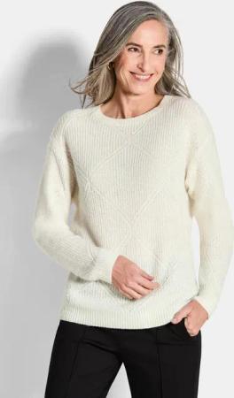 Pullover aus leichtem Strick - cremeweiß - Gr. 52 von Goldner Fashion