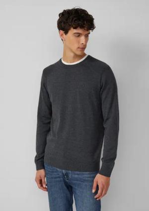 Pullover aus Moulinéstrick mit Crew Neck und Raglanärmeln
