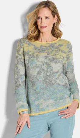Pullover in leichter Flausch-Qualität - bunt / gemustert - Gr. 54 von Goldner Fashion
