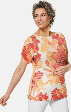 Pullover - koralle / gemustert - Gr. 52 von Goldner Fashion