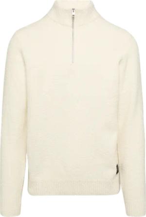 Pullover mit Troyer-Kragen in Melange-Optik