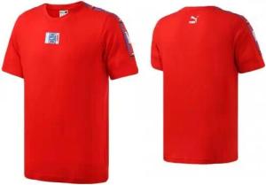 Puma 90S Retro Tape Kurzschläfe T-Shirt Top Tee Red Mens 579516 04