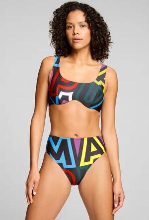 PUMA Badehose PUMA SWIM WOMEN PRINTED SCOOP NECK TOP 1P
