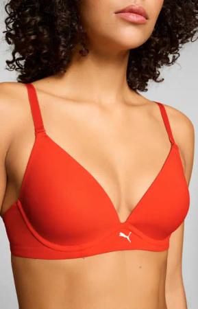 PUMA Bügel-BH "PUMA WOMEN MICROFIBER SOFT PADDED BRA" mit wendbaren und verstellbaren Trägern, Logodruck vorn