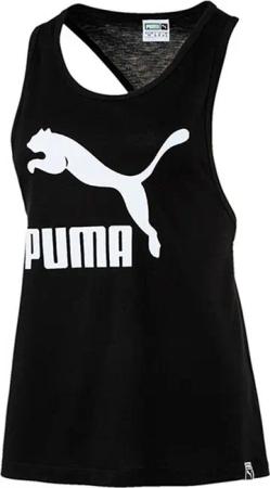 Puma Classic Logo runder Nacken schwarz ärmellose Frauen Top 574990 01
