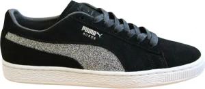 Puma Classic X Swarovski Schwarz Silber Leder Schnürung Herren Trainer 366324 01