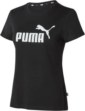 Puma Damen T-Shirt ESS Logo Tee, aus reiner Baumwolle (Schwarz, L)