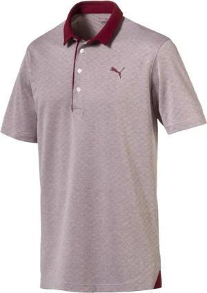 Puma Diamond Jaquard Burgund Performance Fit Herren Golf Polo -Hemd 576125 03