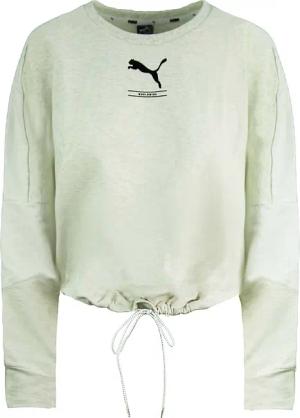 Puma entspannte Passform Nu-Tility Crewneck Langarm Weiße Frauen Sweatshirt 581378 19