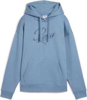 PUMA Kapuzensweatshirt ESS SCRIPT COMFORT HOODIE FL mit Kängurutasche, mit Print-Applikation, mit Rundhalsausschnitt