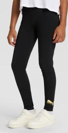 PUMA Leggings "ESS METALLIC LEGGINGS G" mit Print-Applikation, aus Baumwolle und Elasthan, pflegeleicht