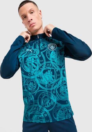 PUMA Manchester City FC Warm Up 1/4 Zip Top - Herren, Grau